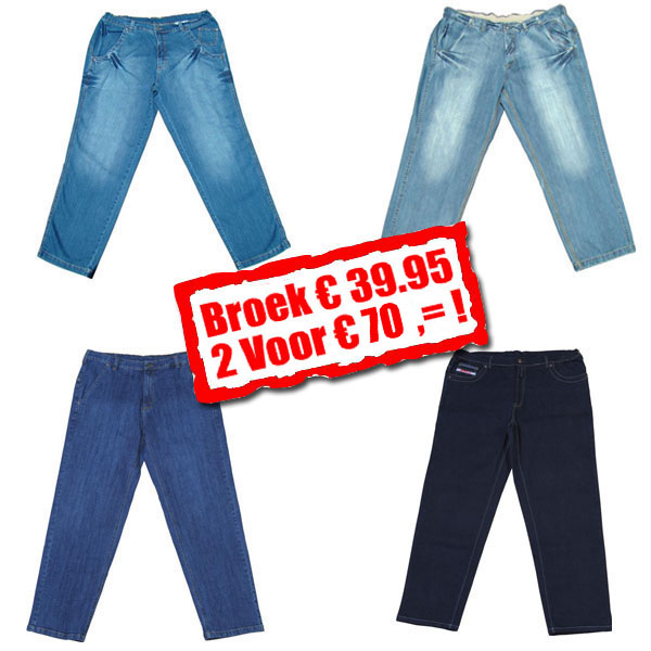 JeansXL grote maten heren broeken aanbieding. Grote maten heren jeans.