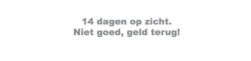 Bij JeansXL heeft u een zichttermijn van 14 dagen. Niet goed, geld terug!