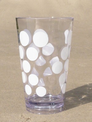 Witte stippen drinkbeker