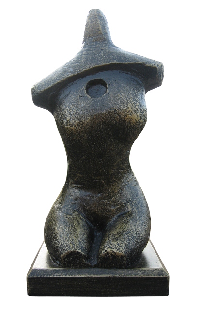 Abstract "vrouw geknield brons"