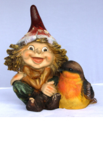 Kabouter met vogel