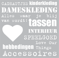 LOT: cadeaus, hebbedingen, dames- en kinderkleding, speelgoed, accessoires, interieur, tassen.