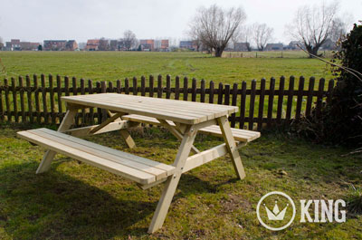 <BIG><B>KING ® PICKNICKTAFEL 180 cm / 4 cm dikte</B></BIG>