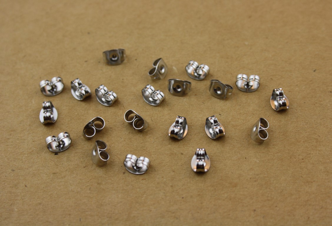 Stoppertjes, RVS, 4,5x6,5x3,2mm, gat 0,7mm, per 20 (10 paar)