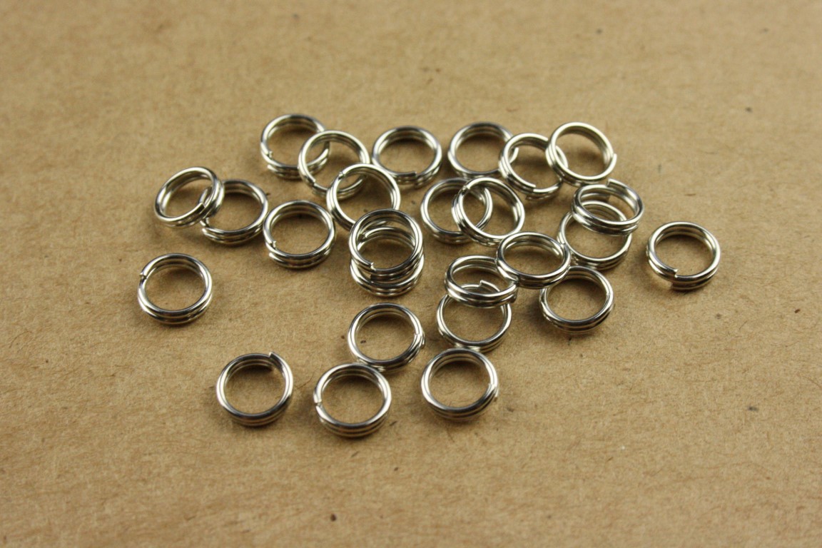 Splitringetjes, zilverkleurig, 6mm, dikte 1mm, per 25