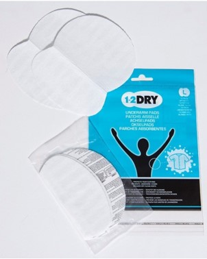 Okselpads 12Dry in verpakking Okselpads met verpakking, verkrijgbaar in maten M en L.