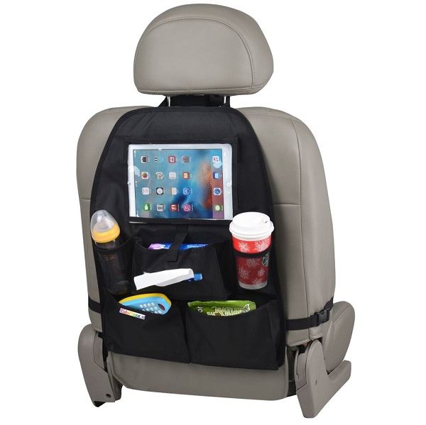 Auto organizer met doekjes- & tablethouder - KidsPlaza.nl - Zwart