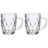 Bierpul halve liter Bierglas met handvat - Set van 2