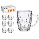 Bierpullen halve liter Bierglazen met handvat - Set van 6