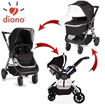6-in-1 Combi Kinderwagen Diono Quantum Zwart
