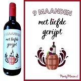 Wijnetiket - 9 maanden met liefde gerijpt