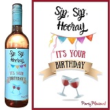 Wijnetiket - Sip, Sip, Hooray, it's your Birthday