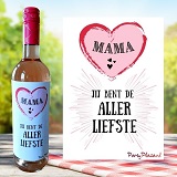 Wijnetiketten Moederdag Set van 4 verschillende etiketten