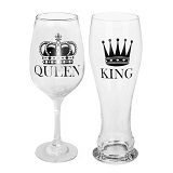 Glazenset King & Queen Bierglas 600 ml & Wijnglas 430 ml