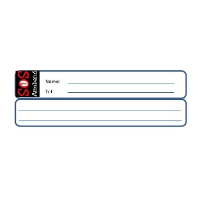 Reserve ID kaartjes voor SOS armband