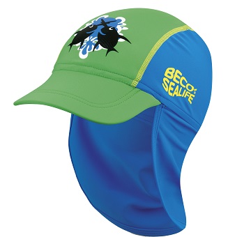 Kinder UV zonnepet Beco Sealife blauw/groen