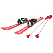 Kinderski's met skistokken Plastkon skiset 70 cm rood