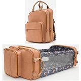 Reiswieg & Luiertas Rugtas 2-in-1 Bizzi Growin - Vegan Leather Bruin