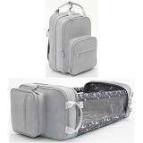 Reiswieg & Luiertas Rugtas 2-in-1 Bizzi Growin - Vegan Leather Grijs
