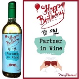 Wijnetiket - Happy Birthday to my Partner in Wine