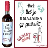 Wijnetiket - Hier heb je 9 maanden op gewacht