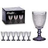 Wijnglazen Vintage 33 cl Doos met 6 wijnglazen Antraciet