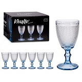 Wijnglazen Vintage 33 cl Doos met 6 wijnglazen Blauw