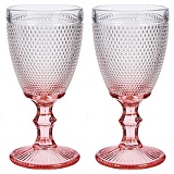 Wijnglazen Vintage 33 cl Set van 2 wijnglazen Roze