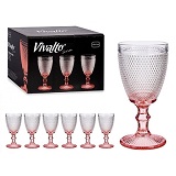 Wijnglazen Vintage 33 cl Doos met 6 wijnglazen Roze