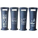 Wijntassen vilt cadeauverpakking Set van 4 wijntasjes