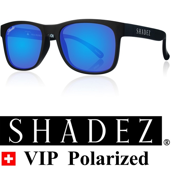 Polarized zonnebril kind - Shadez Zwart met Blauwe spiegelglazen