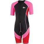 Wetsuit kind - Zwempak Beco Sealife zwart/roze/rood
