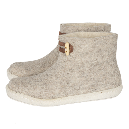 Vilten damesslof High Boots light grey