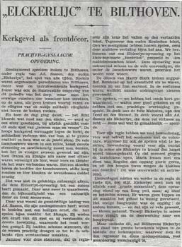 Artikel in De Maasbode (07.09.'37): uitvoering Elkerlyc