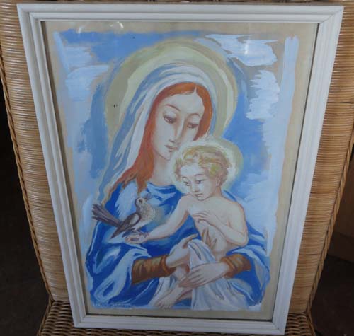 Maria met kind en vogel