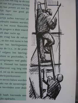 Bouwvakker (illustratie in blad KAB: De Steiger)