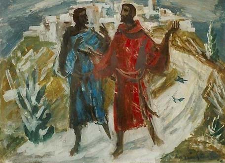 Broeder Frans en broeder Leo verlaten Assisi