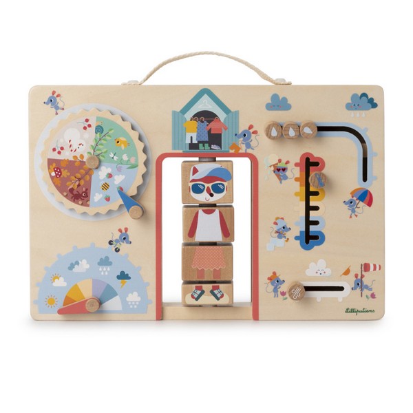 Lilliputiens Leerkoffer Kleedt zich volgens het weer