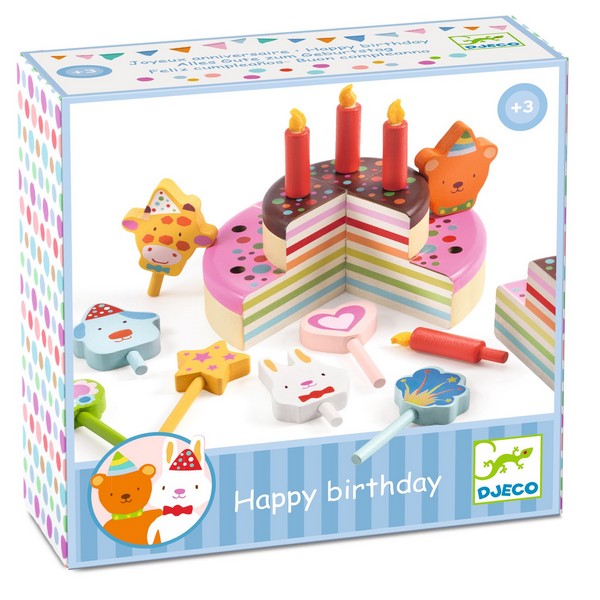 Djeco Houten Happy Birthday Taart