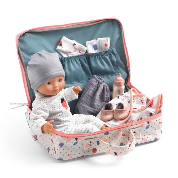 Djeco Pomea Babypop de Koffer van Vanille