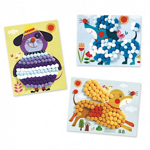 Djeco Pompon Collage Hond