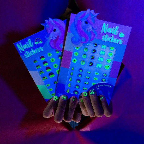 Ylvi Nagelstickers Glow in the Dark Regenboog