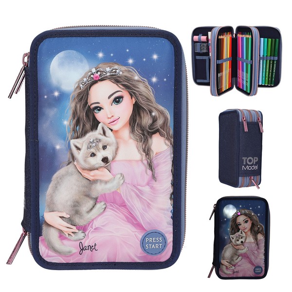 TOPModel Kleurpotloden & Viltstiften Etui met licht Wolf