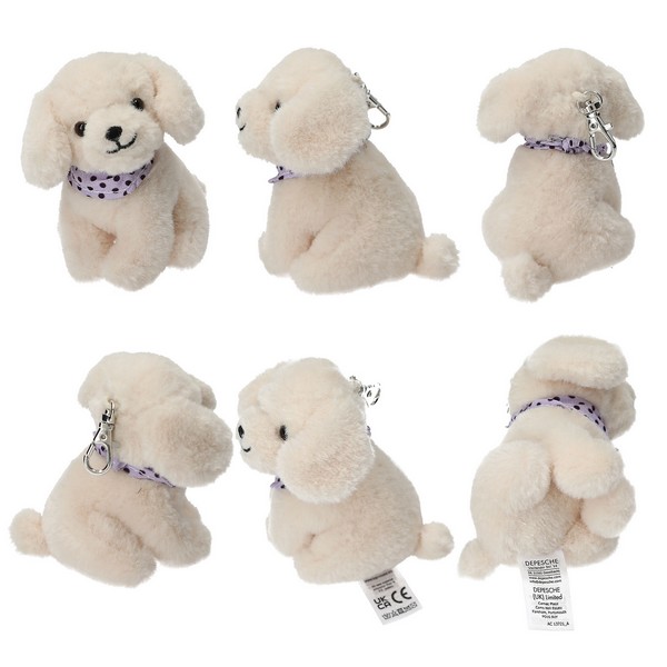 TOPModel Sleutelhanger Knuffel Hondje Lichtbruin