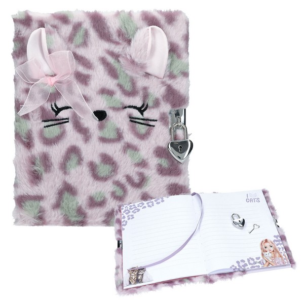 TOPModel Dagboek Cosy Cat met Slot Lila