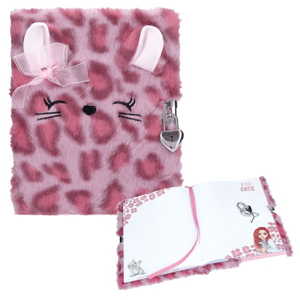TOPModel Dagboek Cosy Cat met Slot Roze